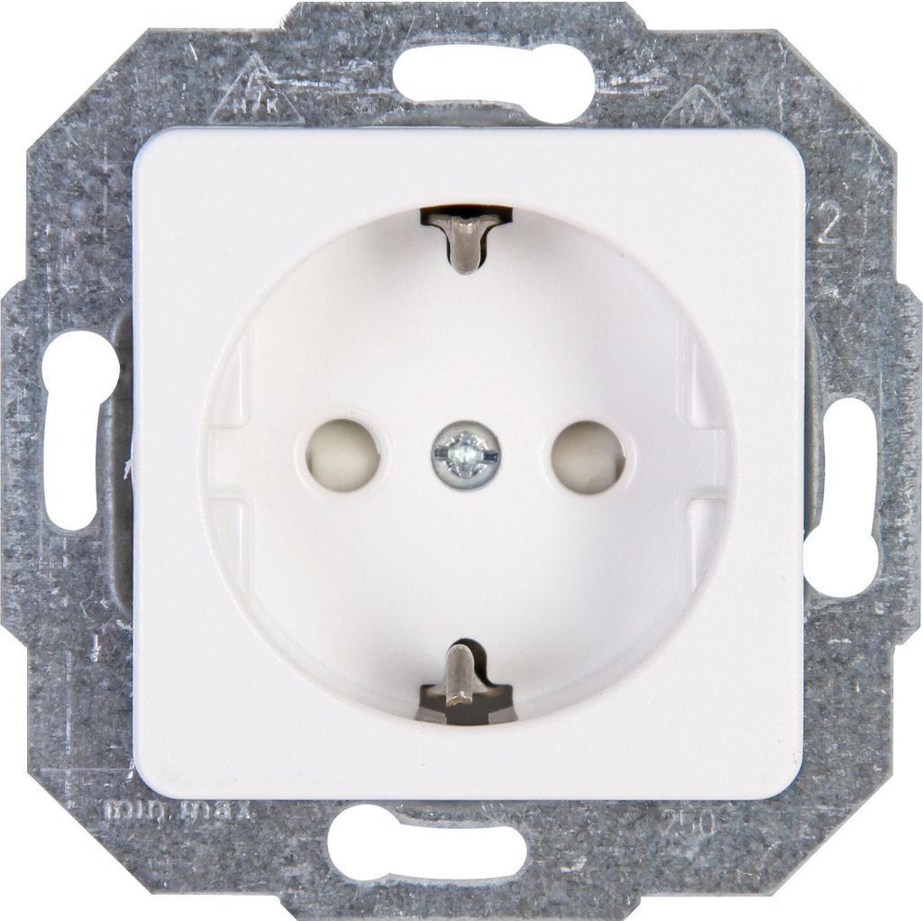 Kopp 112613086, CEE 7/3, 1 Modul(e), CEE 7/4, Weiß, 250 V, Produktbild 