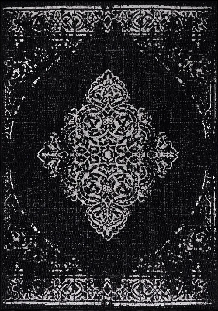 Tapis 120x170cm Sunny Zane Noir pour aménager votre balcon ou votre séjour