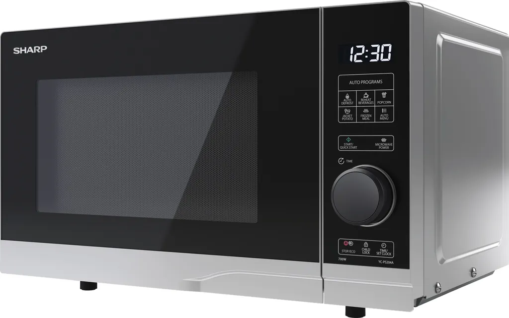 Sharp YC-PS204AE-S Micro-ondes 20L 700W Argenté Contrôle Semi-Numérique