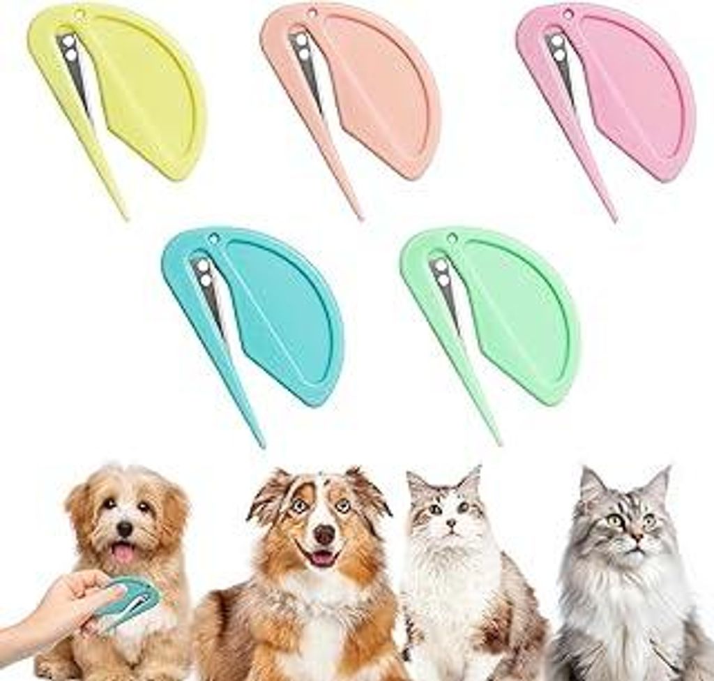 5 Stück Entfilzungsmesser Katze, Multifunktions Haarentfernungskamm, Knotenkamm Haarentfernungswerkzeug, Haustiere Entfilzungsmesser mit Stahlklin...