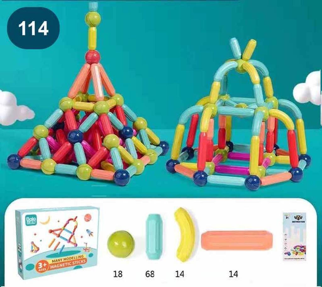 Magnetická stavebnica 114ks - Magnetic Sticks Obrázok produktu 