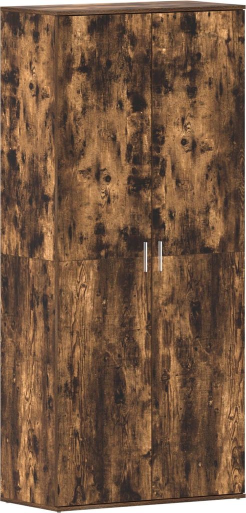 "2025"Cloris Schuhschrank Geräucherte Eiche 80x39x180 cm Werkstoff - Schuhregale 234963