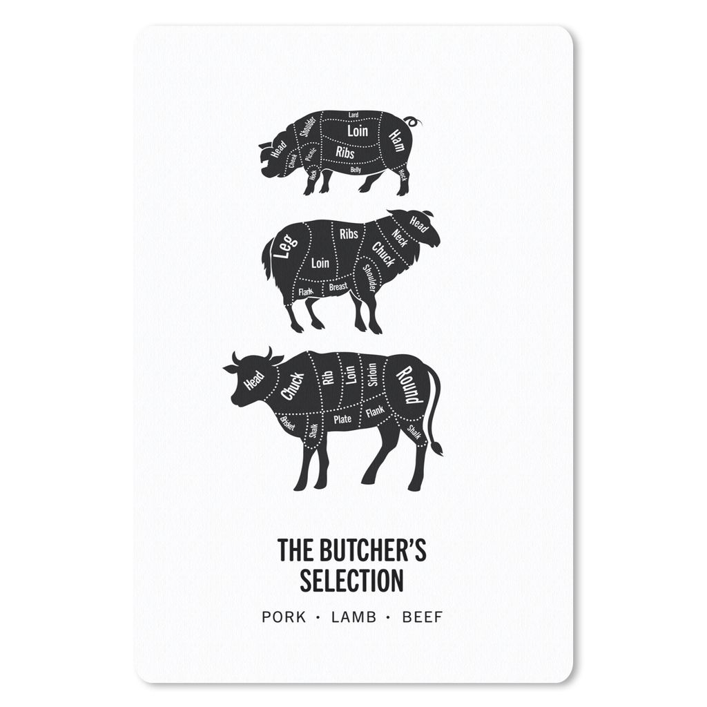 MuchoWow Mauspad Mousepad Küche - Kuh - Fleisch 40x60 cm - Mousepads - Maus Mat - Pad - Mausunterlage - Schreibtisch Accesoire