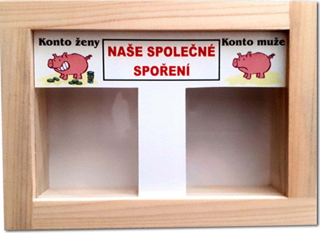 Magische Holz Spardose für Paare - tschechische Version