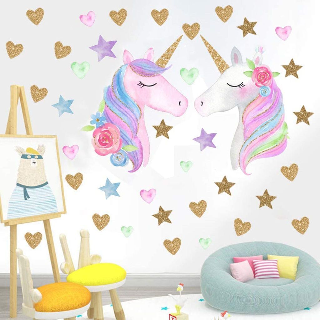 2 listy Unicorn nástenné nálepky PVC vodotesné Unicorn Obrázok produktu 