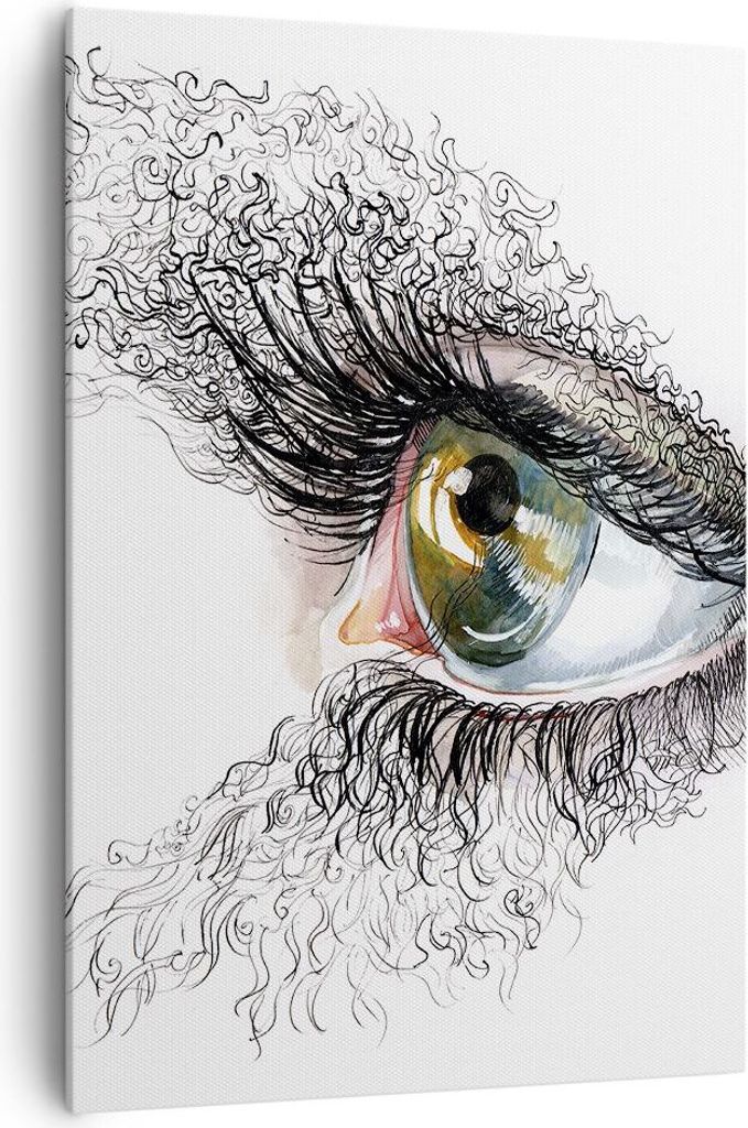 Bild auf Leinwand - LeinWandbild Einteilig - Auge Menschliches Illustration Erwachsenen- - 70x100cm - Wand Bild - Wandbilder - Leinwanddruck - Wand...