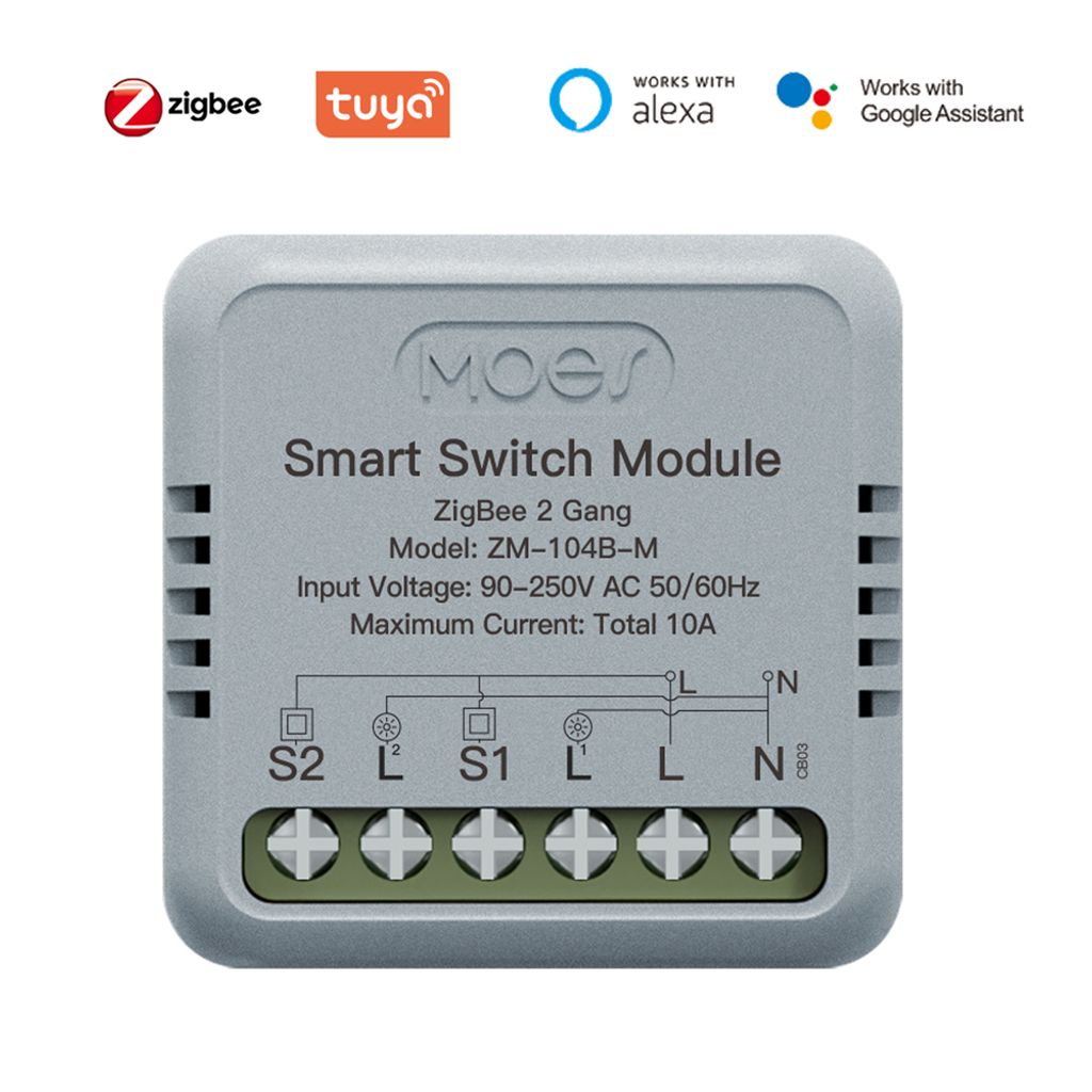 Tuya ZigBee Intelligentes Schaltermodul, tragbare Hausautomation, DIY-Leistungsschalter, Zeitsteuerung, Sprachsteuerung, Schalter, kompatibel mit G...