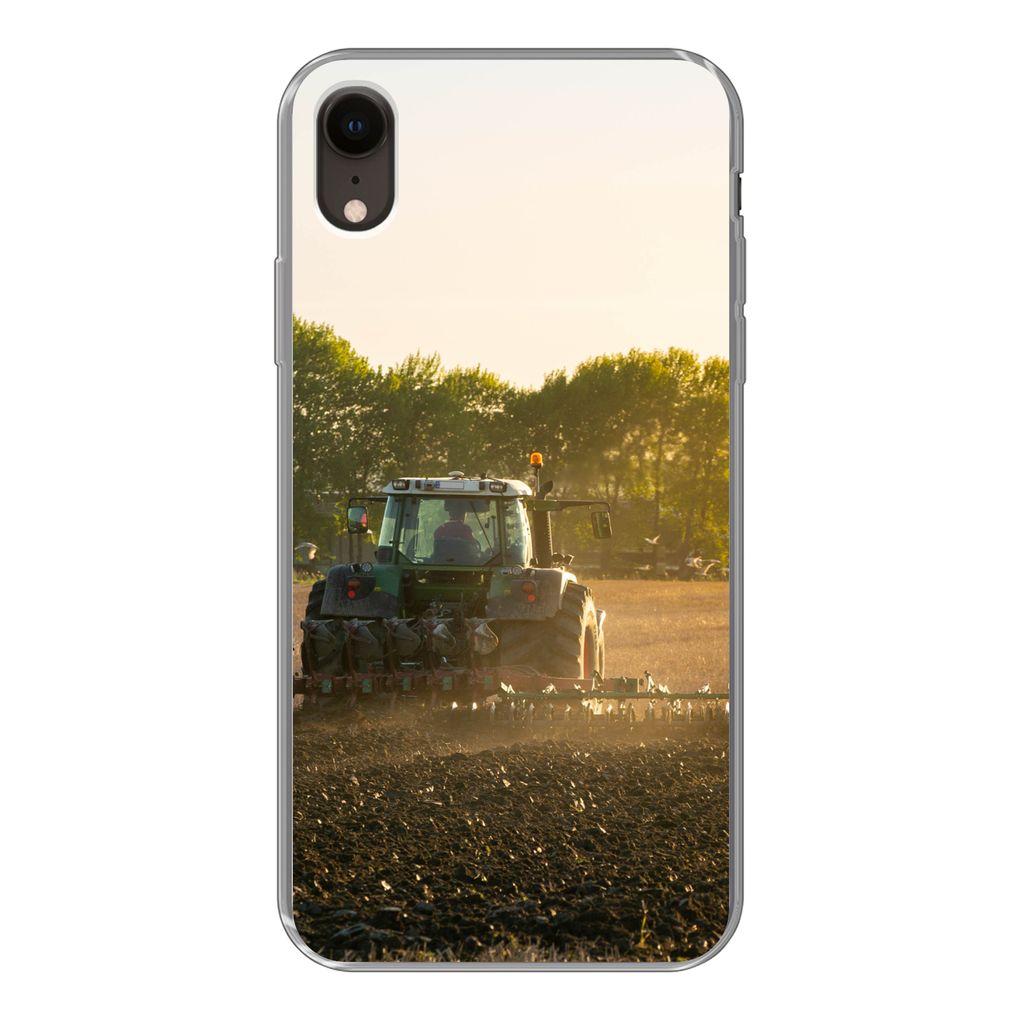 MuchoWow Handyhülle Schutzhülle Hülle für iPhone XR Traktor - Vogel - Land Silikon Softcase Handy Hülle - Schutzdeckel