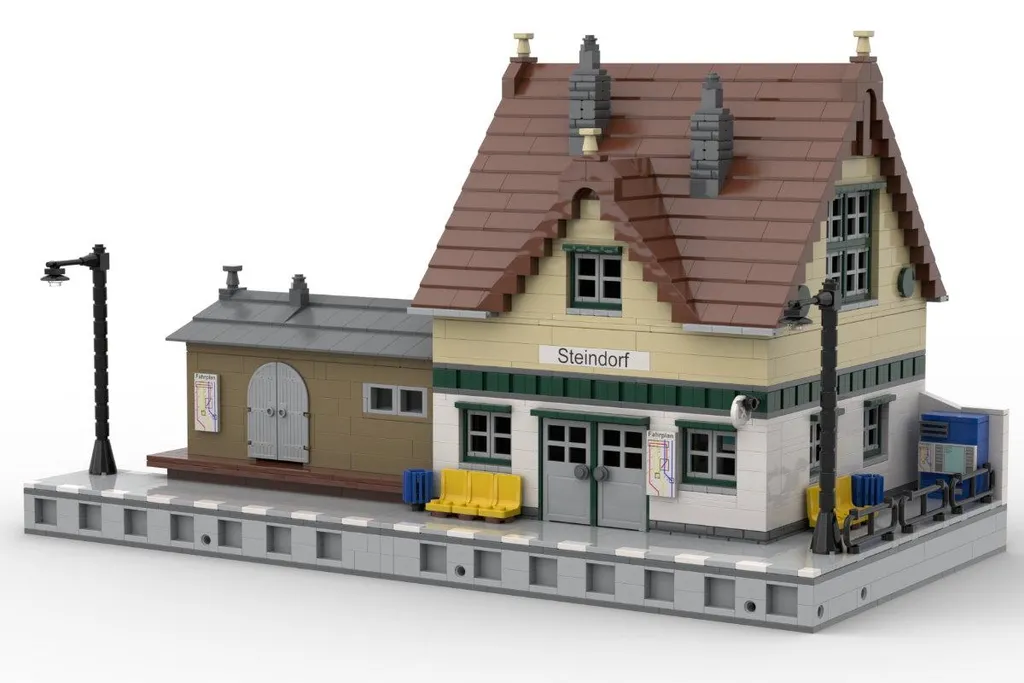 Set Gare Ferroviaire 1963 Briques Steindorf, Petite Ville pour Train City