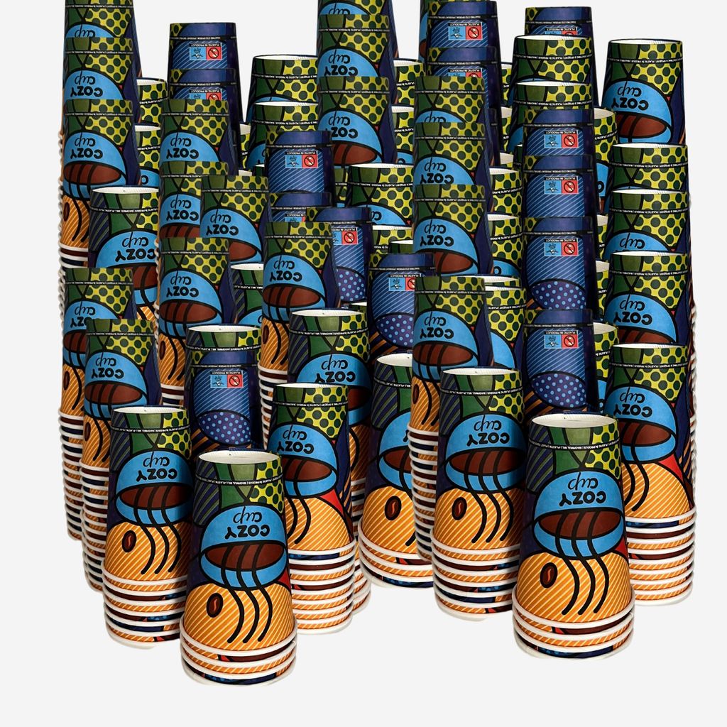 Intertan 1000 Kaffeebecher To Go Pappe 475ml Design COZY CUPS Pappbecher Einweg für Kaffee & Tee - Einwegbecher für Heißgetränke bis 95°C und ...