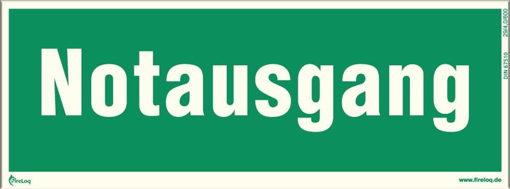 Notausgang Kunststoffplatte selbstklebend nachleuchtend Produktbild 