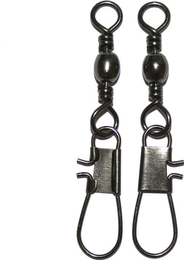 Jenzi Karabiner-Wirbel mit Sicherheits-Häkchen bk 12kg -8- 8 Stück