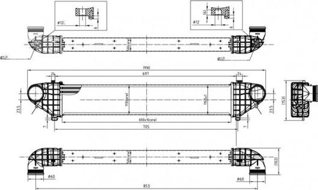 HART 621 391 Turboladerkühler OE 30636847 kompatibel mit C30, C70, S40, V50