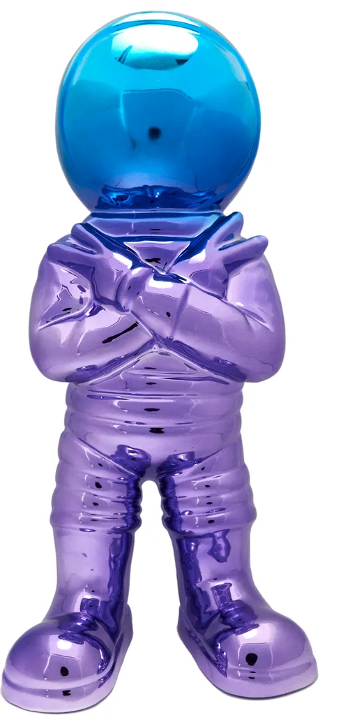 Astronaute Electroplate H33cm - Statuette Décorative Design Argentée - 2