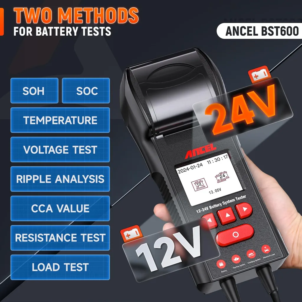 Testeur de batterie professionnel BST600 avec impression de rapport