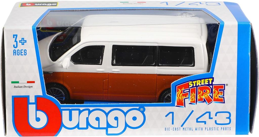 Bburago Volkswagen T6.1 Bus orange metallic/weiss 2020 Produktbild 3