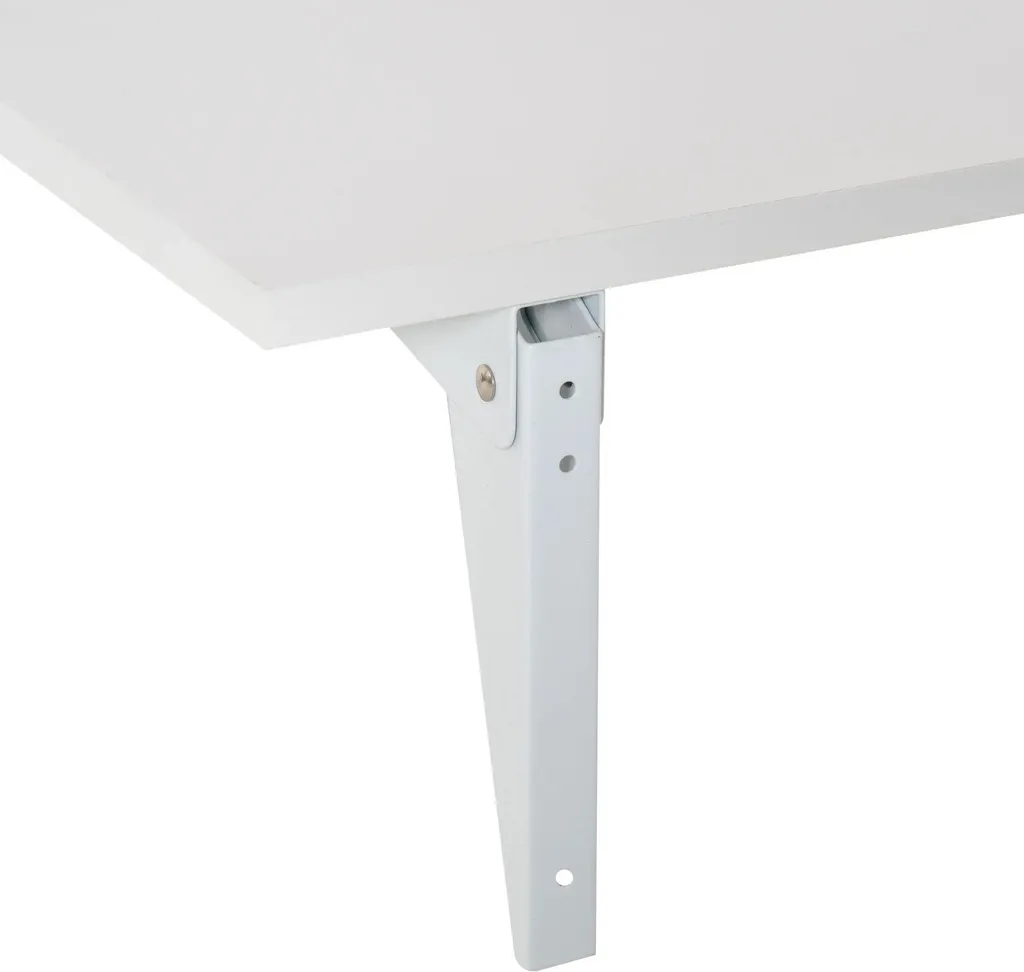 Bureau mural rabattable blanc en bois composite pour petit espace 60cm - 10