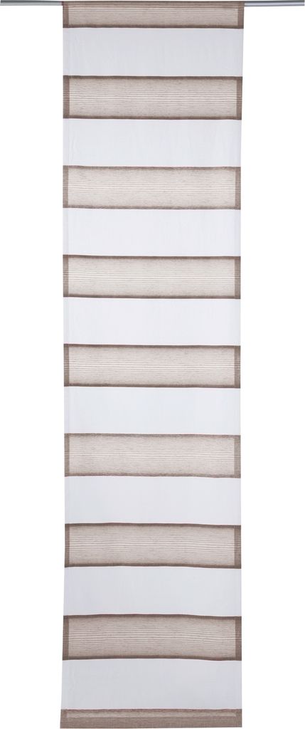 Flächenvorhang - Weiß - Braun - 60 x 245 cm - mit Streifen