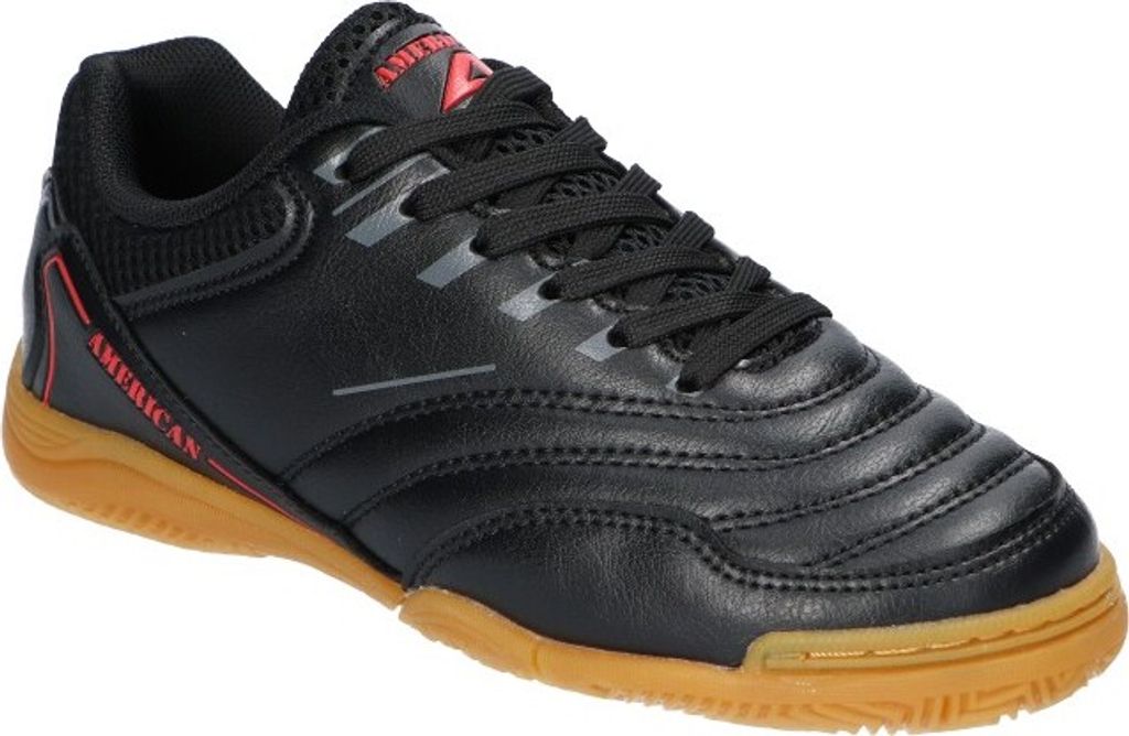 AMERICAN CLUB FH89 Solide Hallenfußballschuhe für Kinder, Sportschuhe, modische Kinderschuhe, Fußballschuhe, Schwarz 32