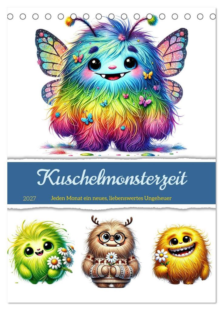 Kuschelmonsterzeit (Tischkalender 2027 DIN A5 hoch), CALVENDO Monatskalender