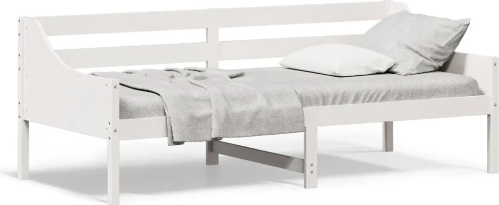 Lit de jour en pin massif blanc 80x200 cm - Structure de lit robuste