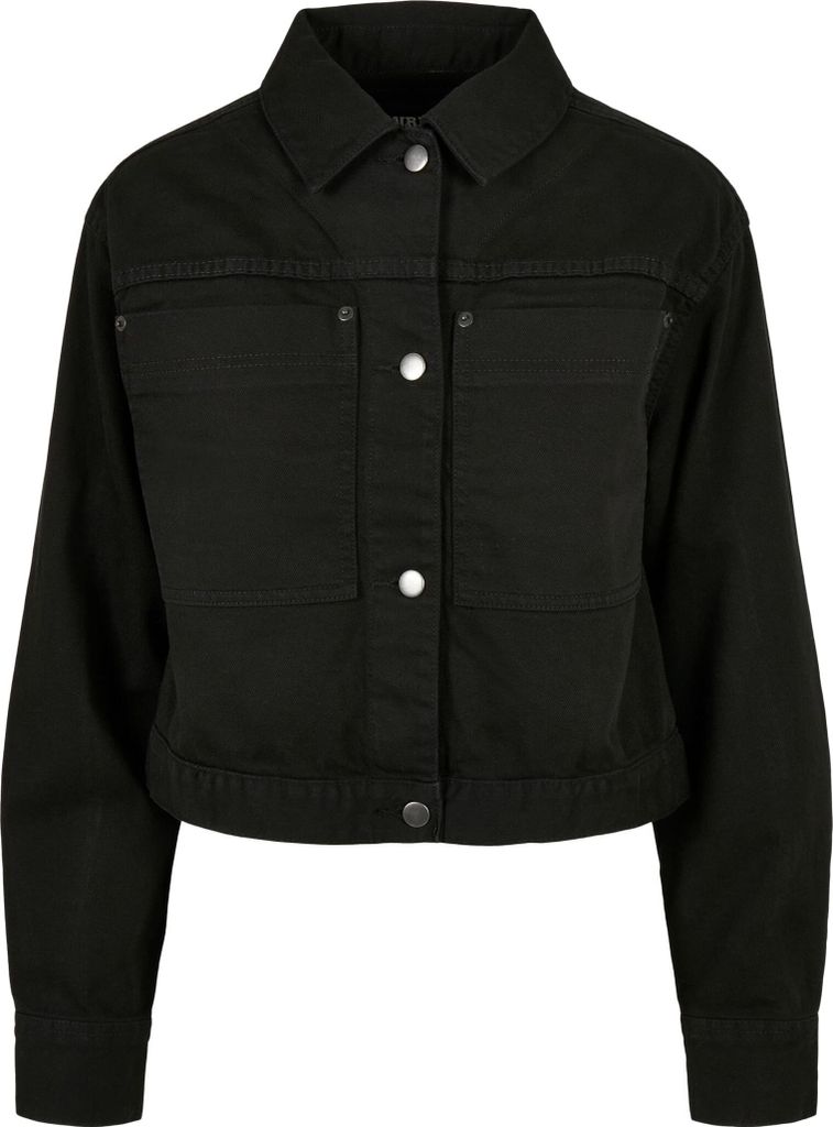 Urban Classics Ladies - Short Boxy Denim Jacke schwarz - XL