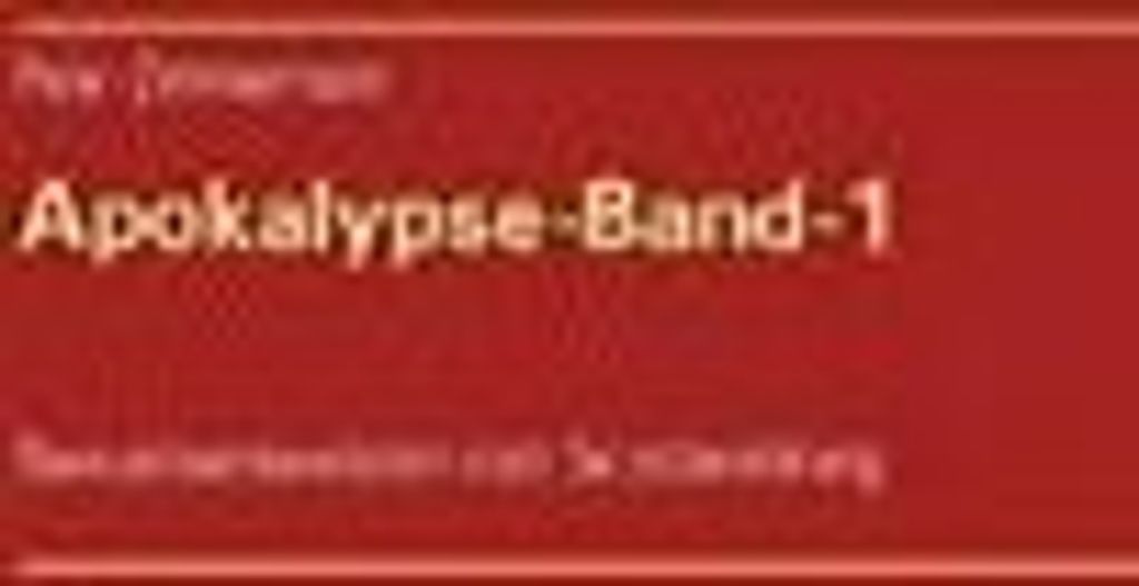 Apokalypse - Band-1.by Zimmermann, Peter New .