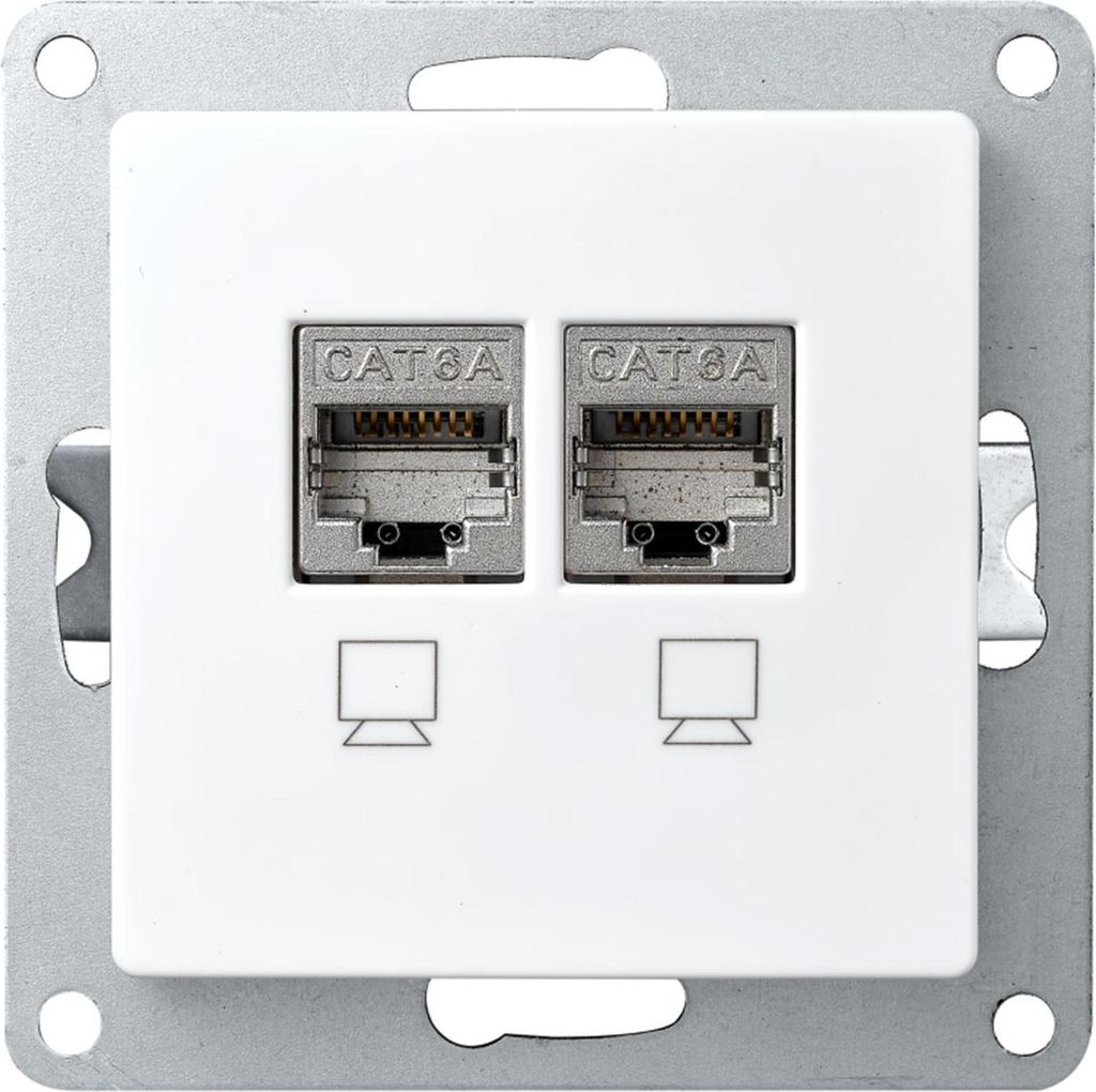 Netzwerk-Dose McPower "Flair", CAT6A, vollgeschirmt, UP, Produktbild 