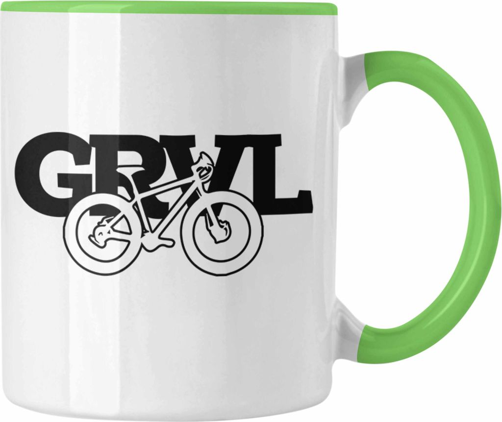 Trendation - Tasse für Mountainbike-Enthusiasten Geschenk Mountainbiker MTB GRVL (Grün)