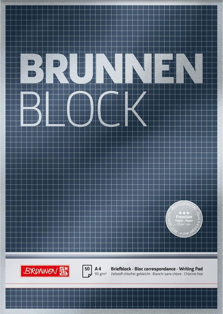 BRUNNEN Briefblock BRUNNEN BLOCK 1052828 A4 90g kar. sw