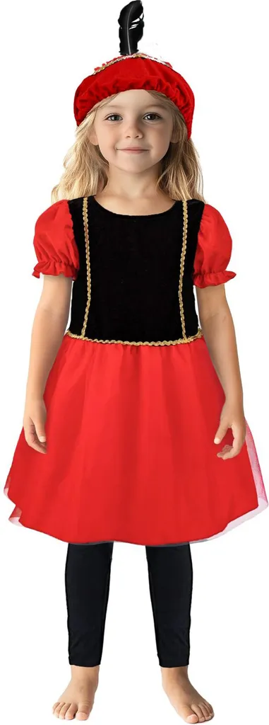 Costume de Fête Enfant Pietenjurk Noir Rouge pour Saint-Nicolas 98-104