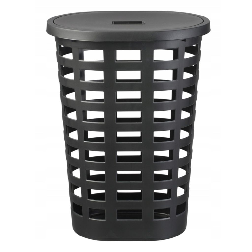 plast team Wäschesammler BOSTON 54 Liter oval schwarz
