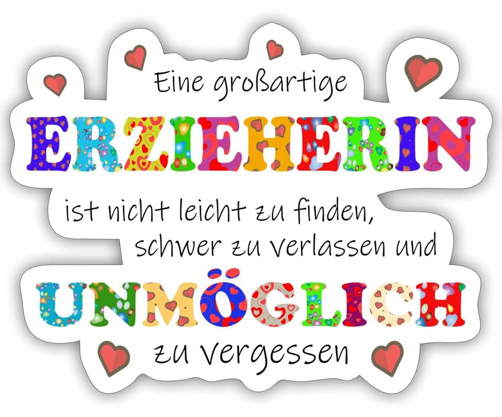 Spreadshirt Großartige Erzieherin Abschiedsgeschenk Sticker Aufkleber, 10 x 10 cm, Mattweiß