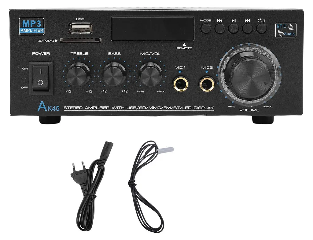 Amplificateur stéréo 2.0 récepteur audio avec entrées USB et Micro AUX
