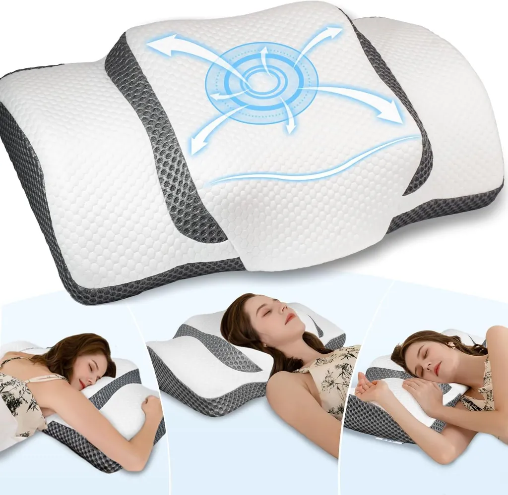 Oreiller cervical anti-douleur cou et nuque en mousse mémoire de forme