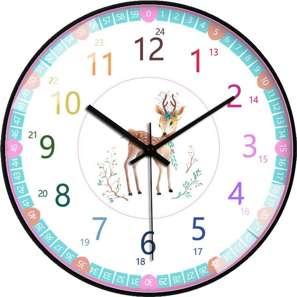 12-Zoll-Wanduhr mit ultraleiser Lernfunktion für die frühkindliche Bildung,12 inches