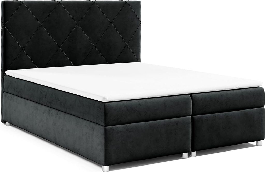 Best for Home Boxspringbett mit Bettkasten Trinity K-7 Bonellfederkern inkl. Topper, mit Lieferung, Aufbau & Entsorgung 180x200-Schwarz