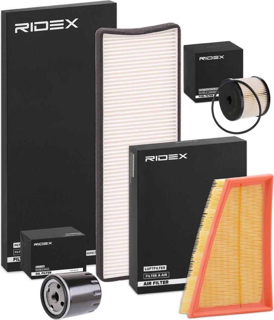 RIDEX Filterset Inspektionspaket Filtersatz passend für PEUGEOT 306 Schrägheck (7A, 7C, N3, N5) 306 Break (7E, N3, N5) 306 (7B, N3, N5)