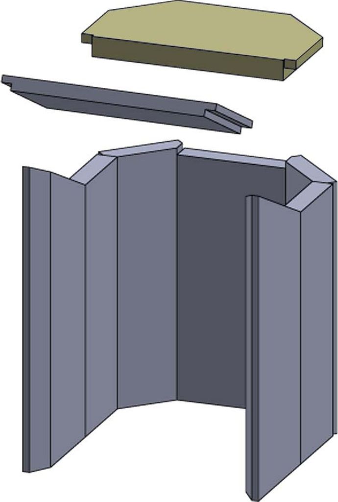 Heizgasumlenkplatte 315x185x30mm oben (Vermiculite) passend für Haas+Sohn **