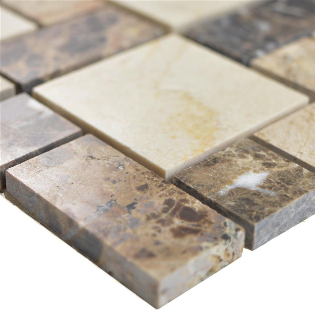 Marmor Naturstein Mosaik Fliesen Cordoba Braun Beige