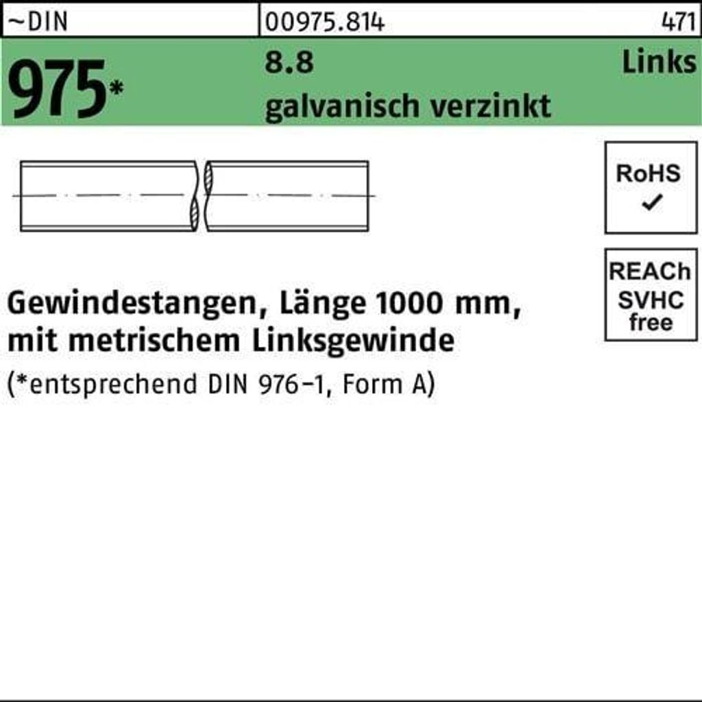 Reyher Gewindestangen DIN 975 8.8 M8 -LH galv. verzinkt (1)