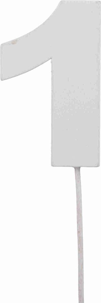 Stecker Zahl Holz weiß H7cm L27cm Geburtstag Jubiläum Kuchen Torte Cake Topper, Ausf:1