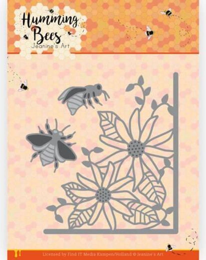 Stanzschablone - Jeanines Art - Summende Bienen - Blumen Ecke