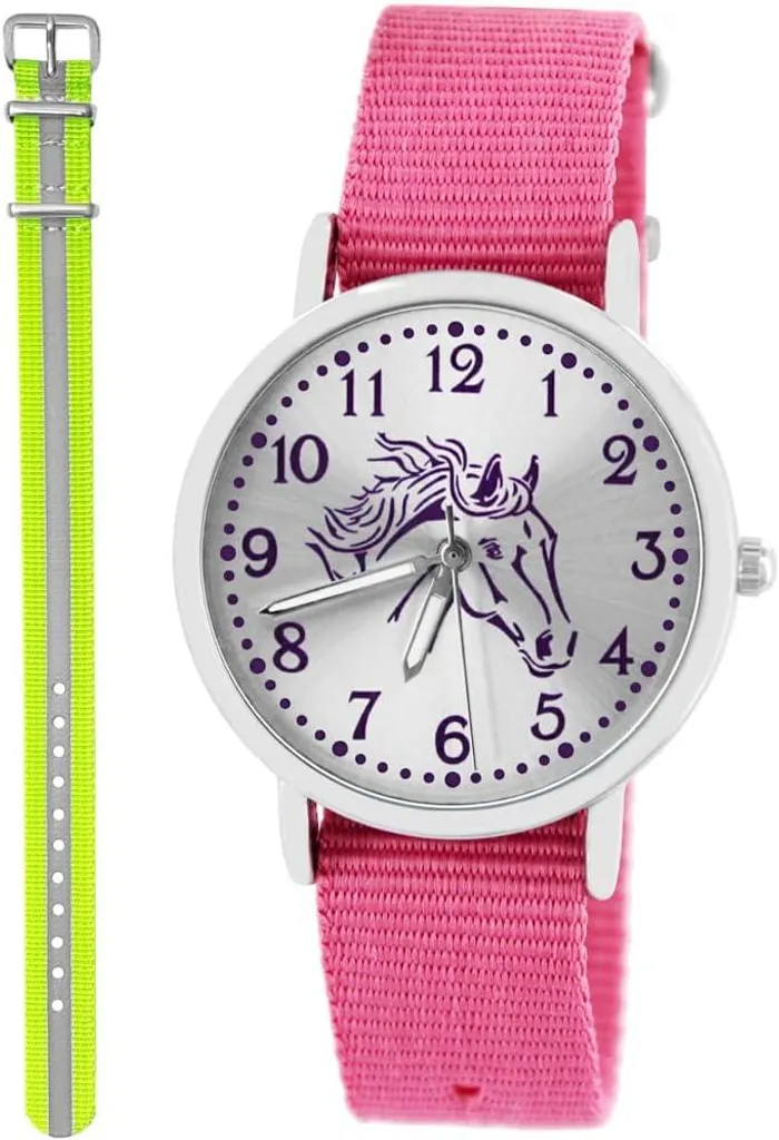 Orologio Ragazza Cavallo Rosa con Braccialetti - Set Regalo Fashion