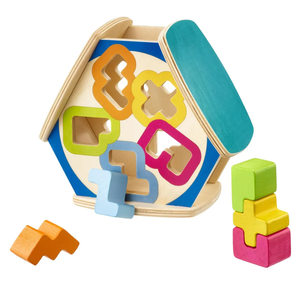 Sortino Schmidt Spiele Boîte de Tri en Bois avec 6 Formes Colorées