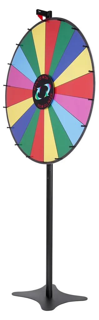 Roue de la fortune effaçable 91 cm avec 18 segments et pied robuste - 11