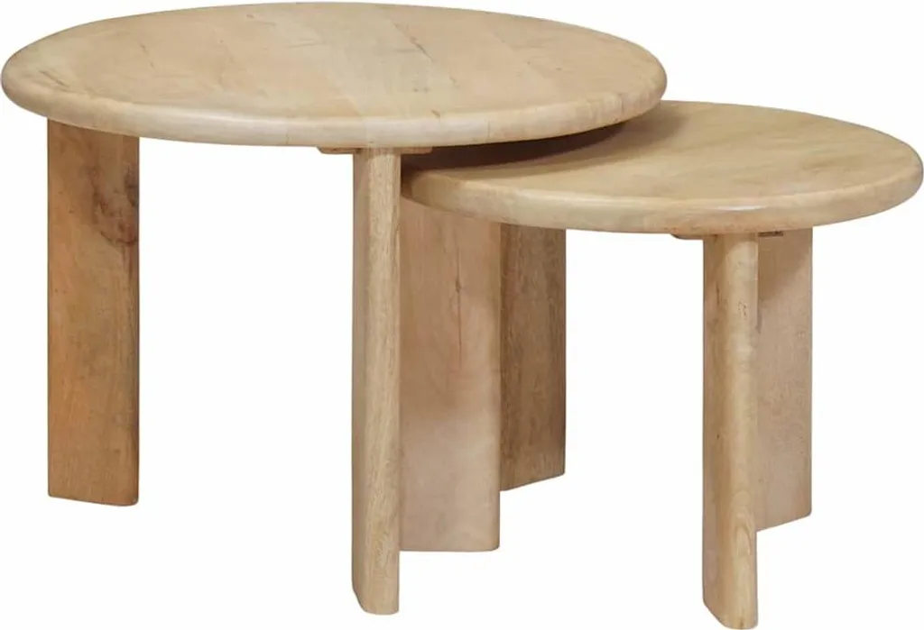 Black Friday Set 2 Tavolini Neri Mango Massiccio CC2128 | Design Unico