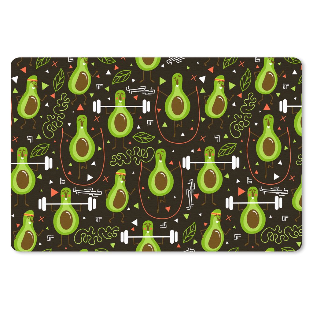 MuchoWow Mauspad Mousepad Avocado - Fitness - Muster 27x18 cm - Mousepads - Maus Mat - Pad - Mausunterlage - Büroartikel - Desk Matten