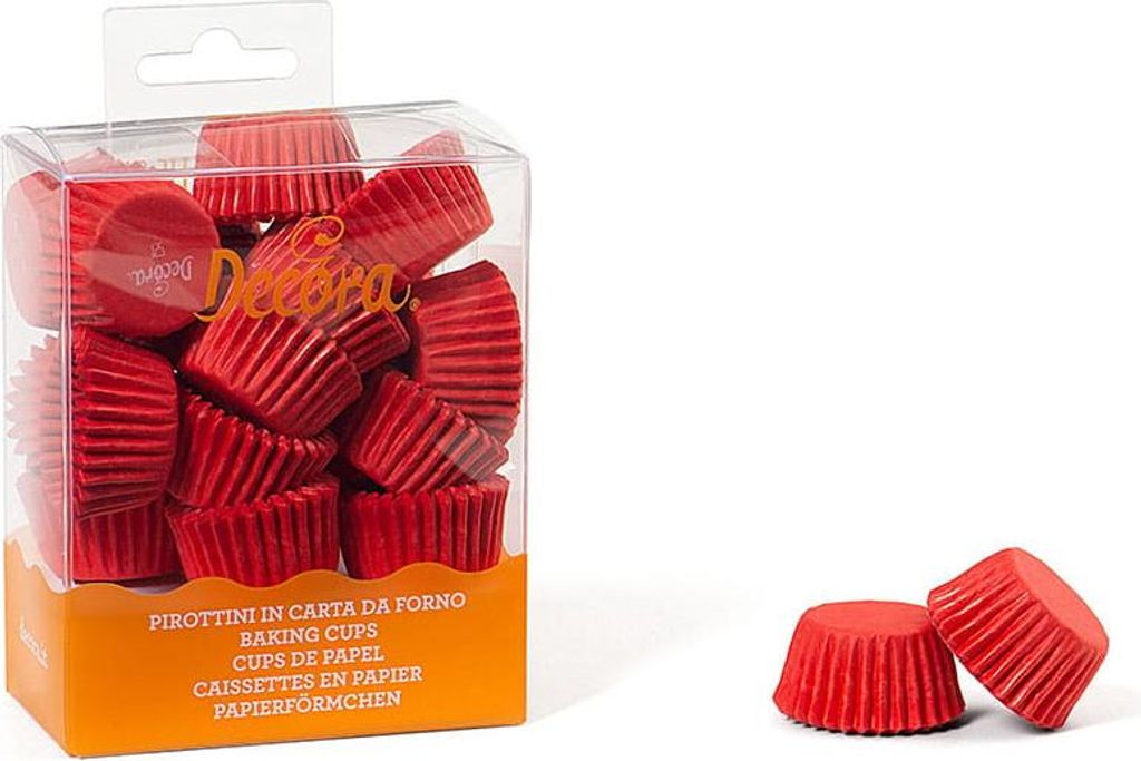 Mini-Pappbecher Rot 27x17 mm DECORA 200 Stück Produktbild 
