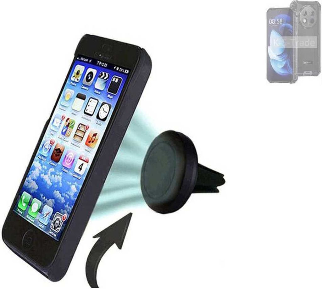 K-S-Trade Kompatibel mit Oukitel WP28 Auto Handy Halterung KFZ Halter Lüftungsgitterhalterung Air Vent mount Smartphone Halter
